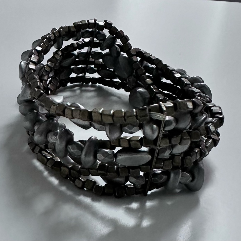 Premier Design strand bracelet silver and brass‎